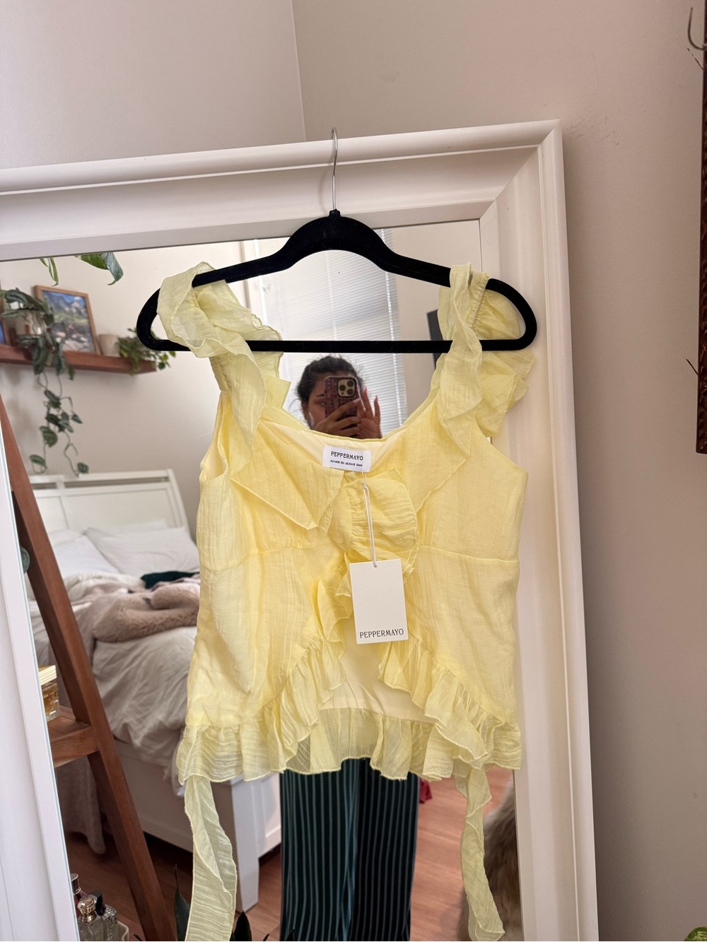 Peppermayo Yellow Off-Shoulder Ruffle Crop Top - Picture 5 of 5
